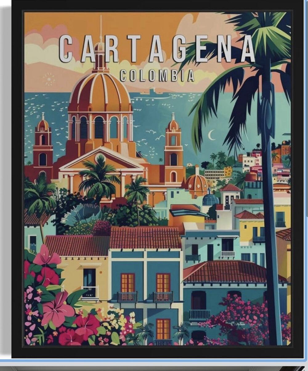 Cartagena Colombia Wall Art Poster Print, South America 8X10 Unframed
